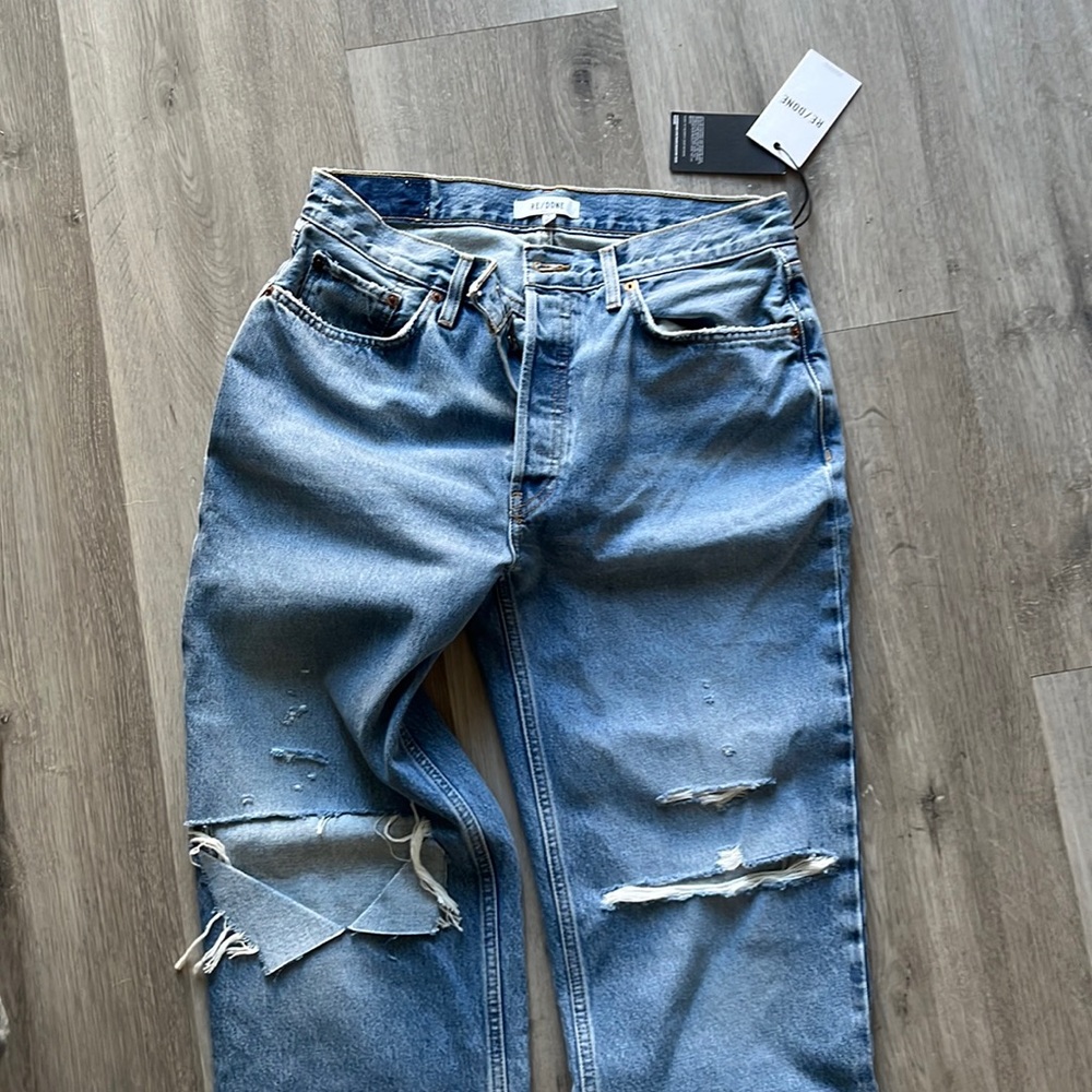 Shop re/done; SUNFADED DESTROY 90s COMFY JEAN. BRAND NEW WITH TAGS